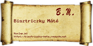 Bisztriczky Máté névjegykártya