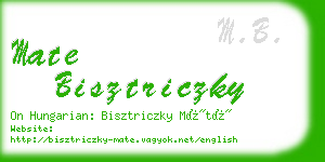 mate bisztriczky business card